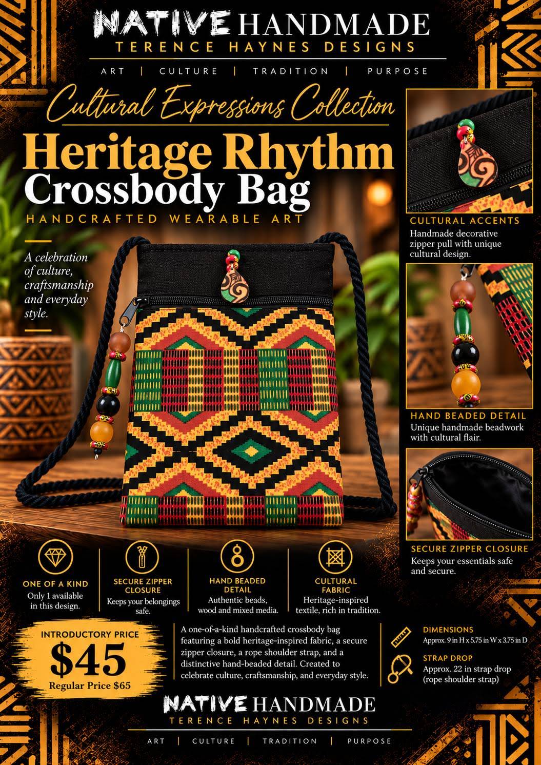 Heritage Rhythm Crossbody Bag — Cultural Expressions Collection
