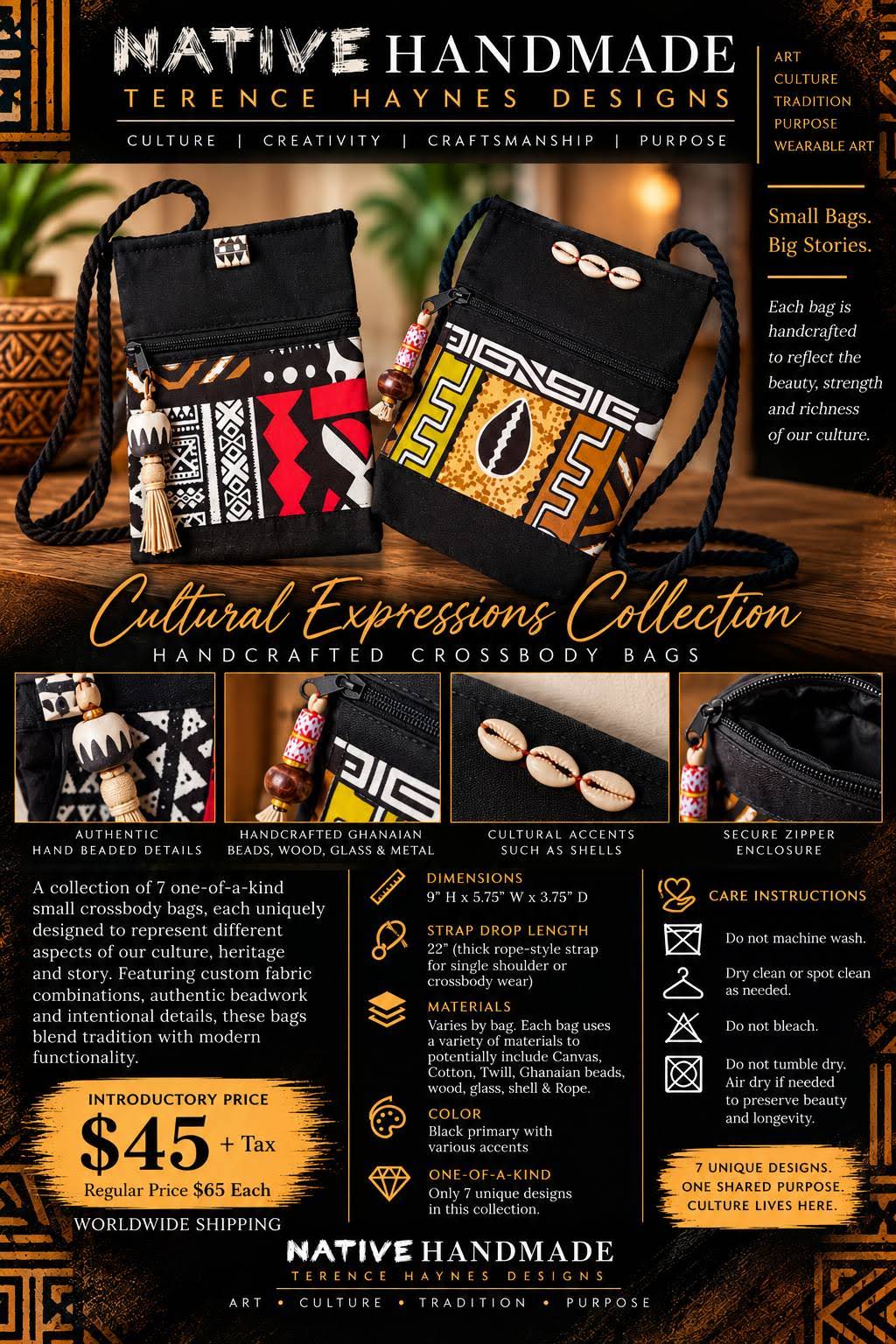 Golden Heritage II Crossbody Bag — Cultural Expressions Collection