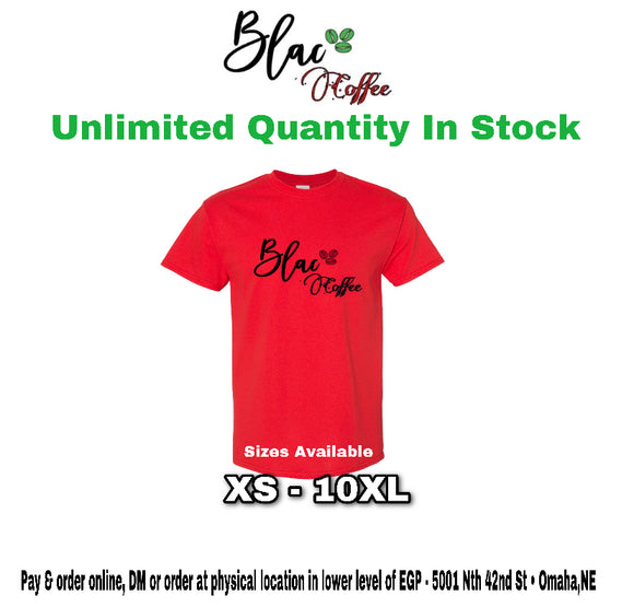 Blac Coffee Logo Short Sleeve Red TShirt
