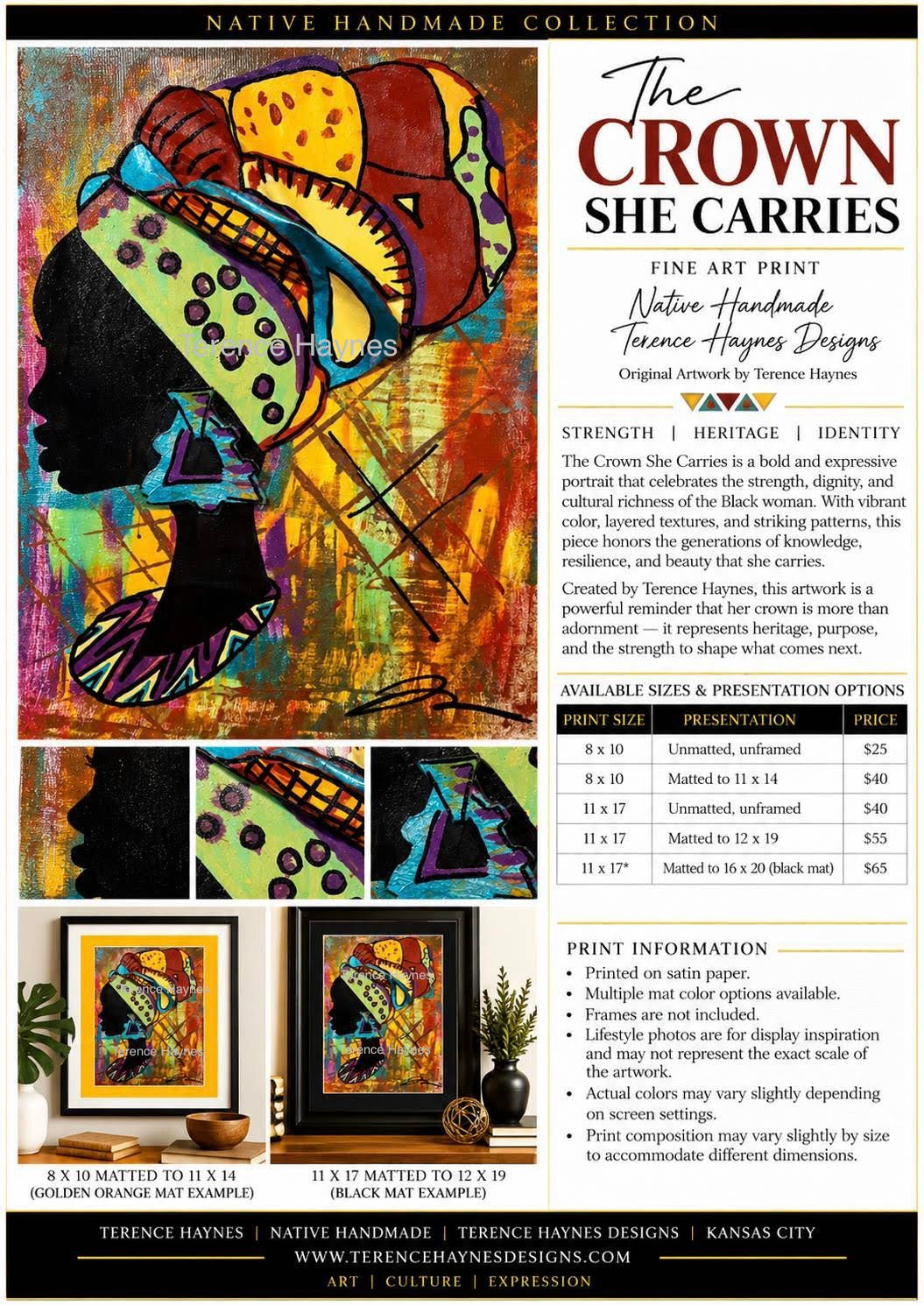 THE CROWN SHE CARRIES - by Native Handmade / Terence Haynes Designs