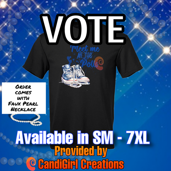 Stroll to the Polls- HARRIS TShirt BLUE & WHITE