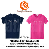 FAVORED & BLESSED COLLECTION LONG SLEEVE NAVY TSHIRT BLESS-UP