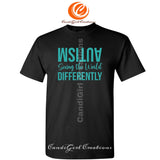 Autism Awareness Black Tshirt - Seeing the world differently