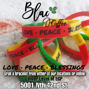 Love • Peace • Blessings Silicone Bracelet by Blac Coffee