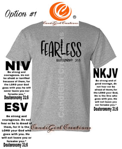 Fearless Deuteronomy 31:6 Gray Short Sleeve Shirt