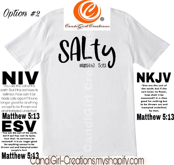 Salty Matthew 5:13 White Short Sleeve Shirt