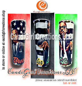 MLK and Malcolm X Bros for Life 20oz stainless steel Tumbler