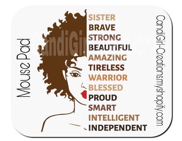Mouse Pad Beautiful Half Face Woman Attributes